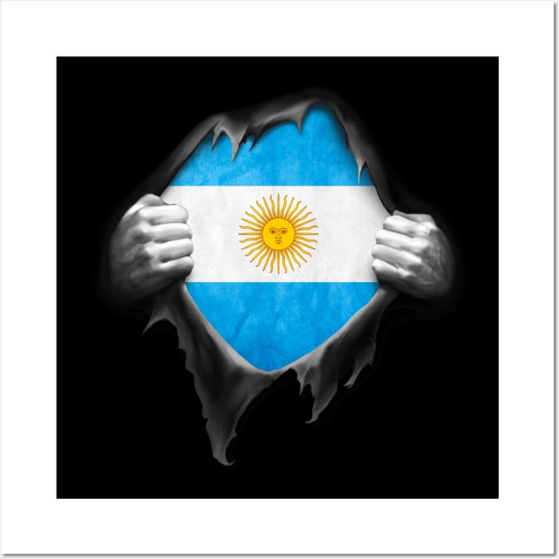 Argentina Flag Argentine Roots DNA Pride Gift Wall Art by nikolayjs